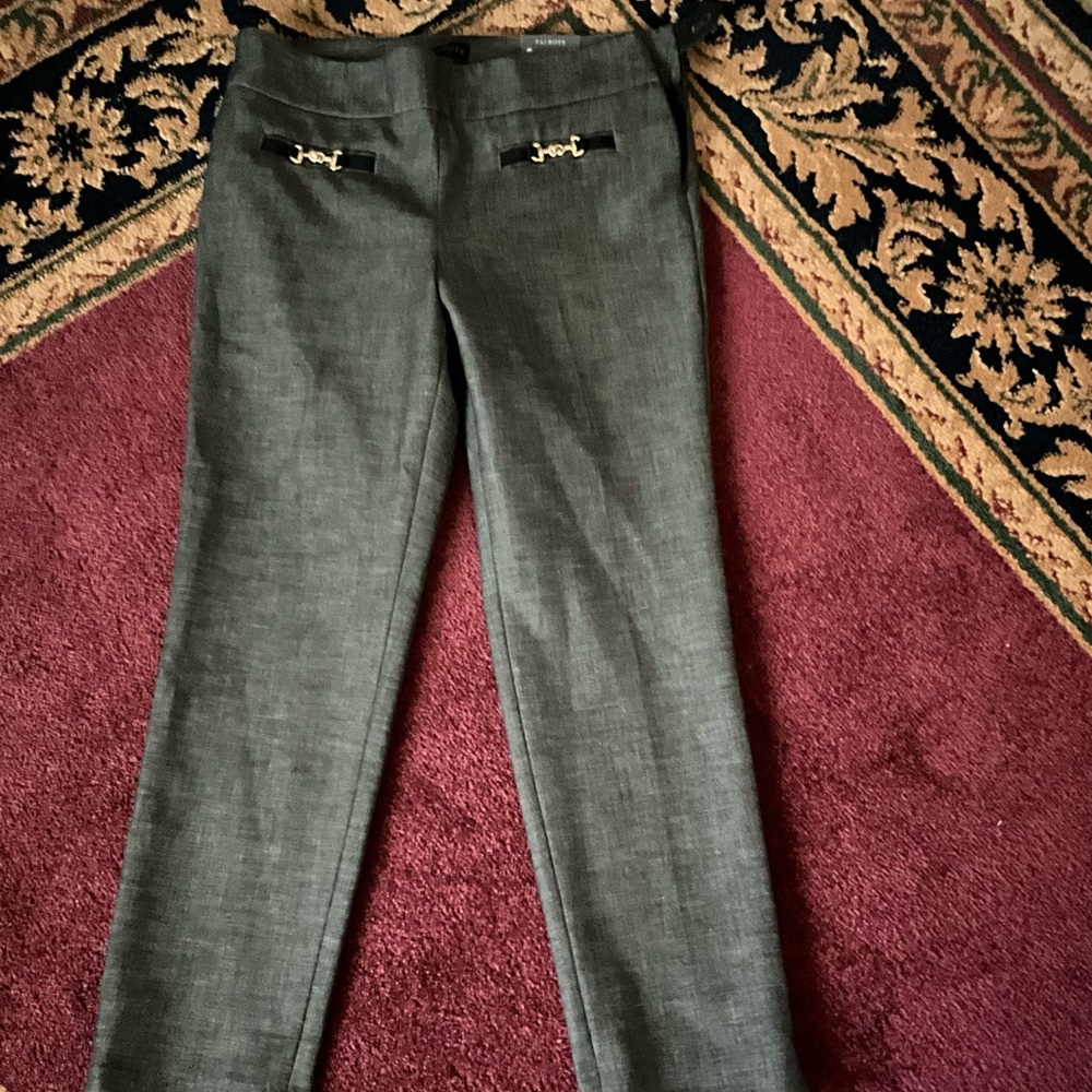 Talbots Gray Dress Pants with Gold-Tone Hardware